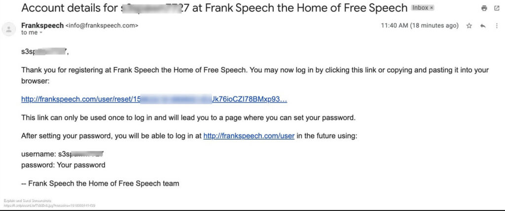 Signup or Create an Account on Frankspeech