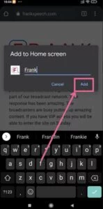 add frankspeech to homepage in android phone