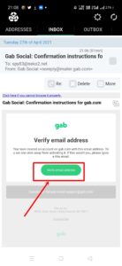 GAB app Email verification process