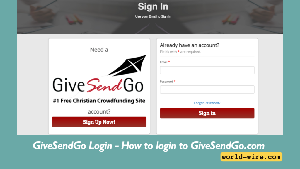 GiveSendGo Login - How to login to GiveSendGo.com