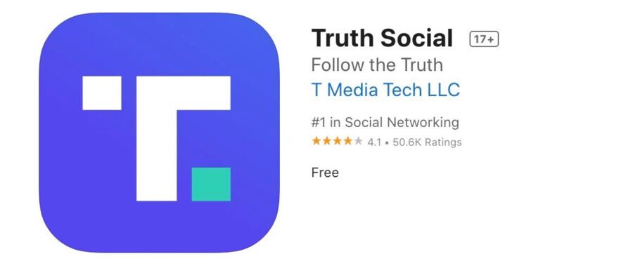 Truth social is the #1 App on Apple App store in the Social networking category