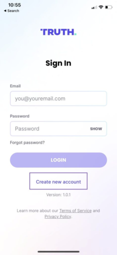 Truth Social login page