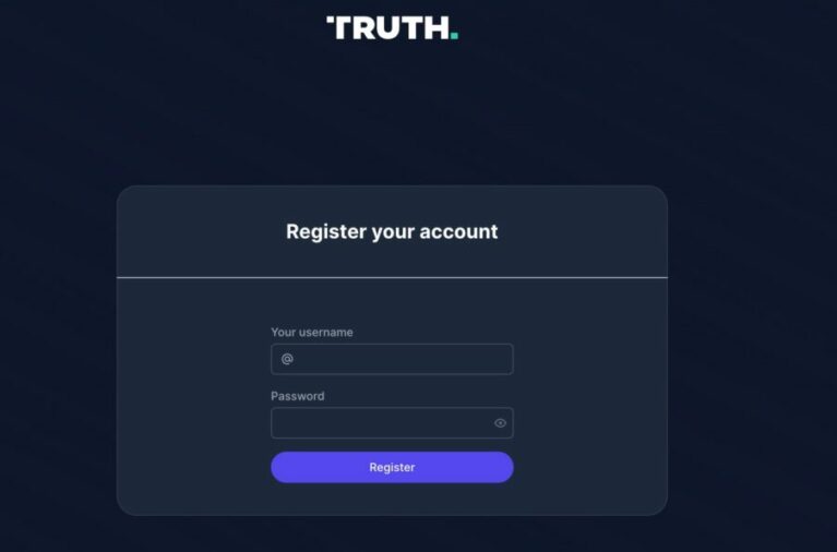 Truth social web application username