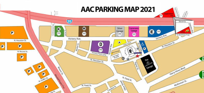 American Airlines Center Parking MAP