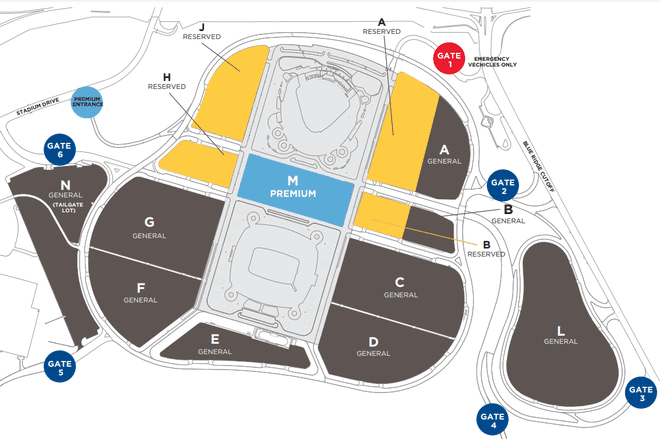 Kauffman Stadium parking map
