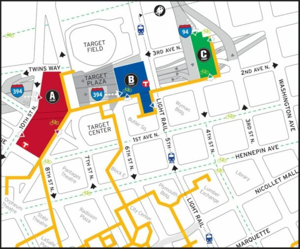 Target Field Parking Map
