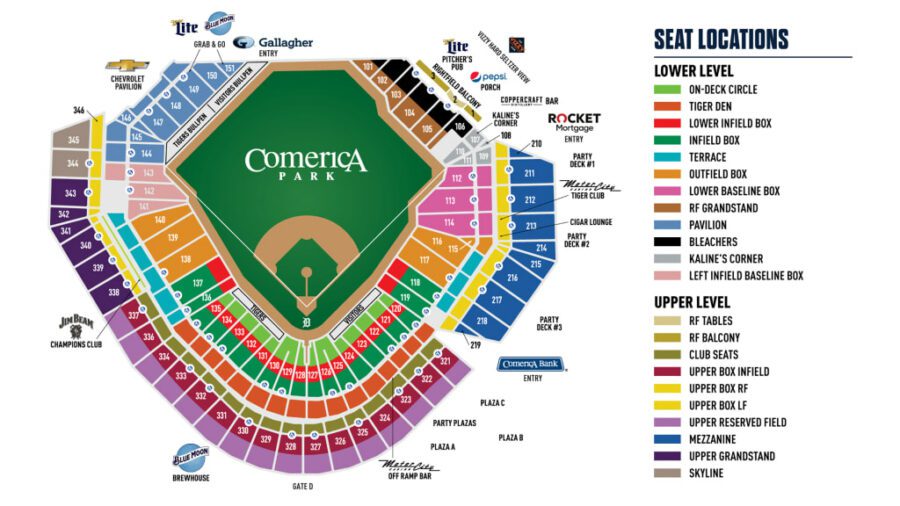 Comerica Park seating chart