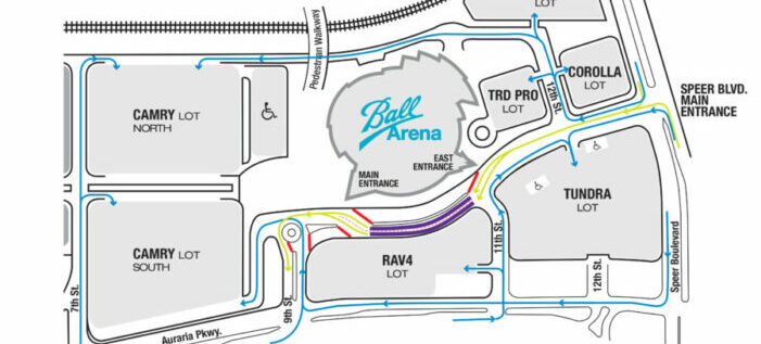 Ball Arena parking map