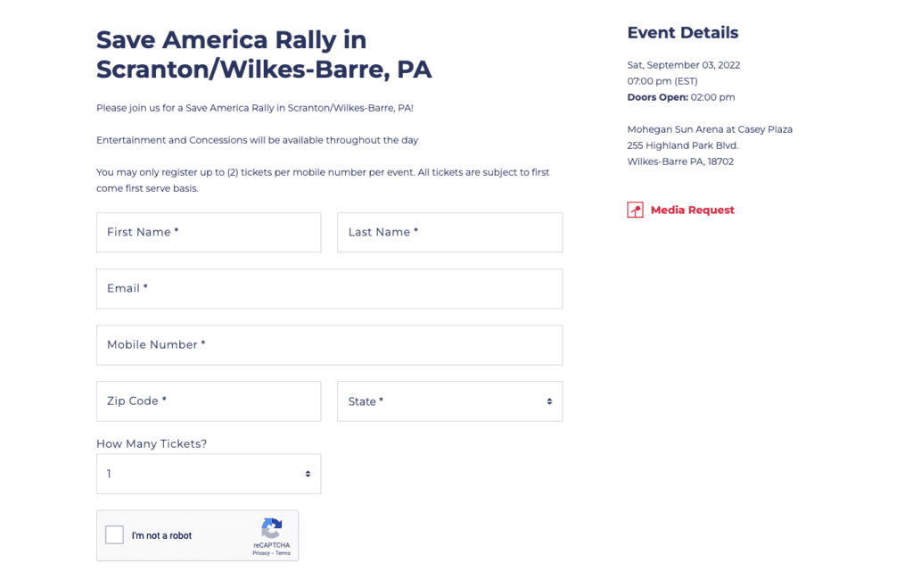 Buy Tickets for Pennsylvania Save America Rally 