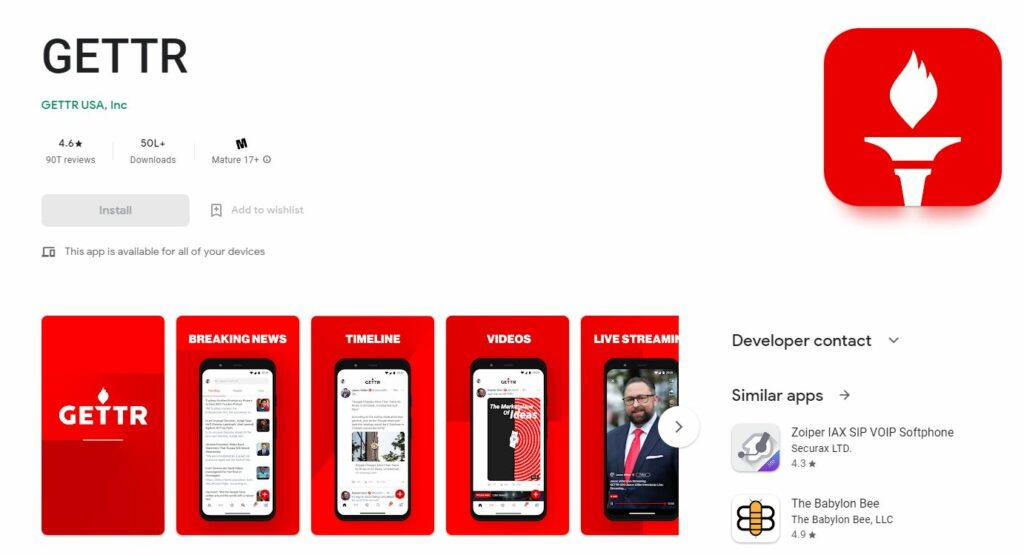 Gettr - Conservative Social Media app