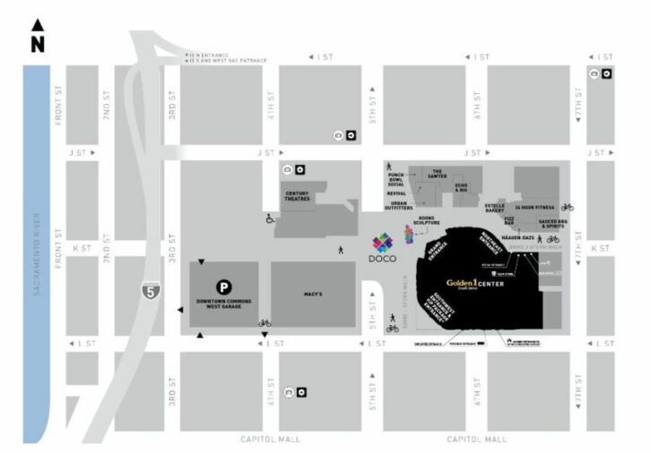 Golden 1 Center Parking Map