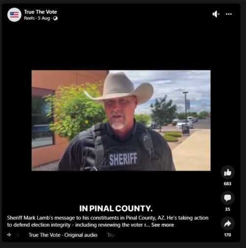 TrueTheVote - Sheriff Mark Lamb Facebook Video