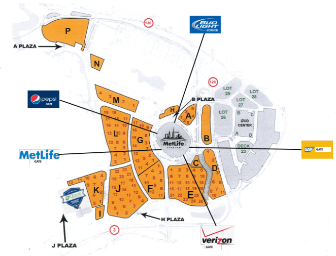 Metlife Stadium Parking Lot Map