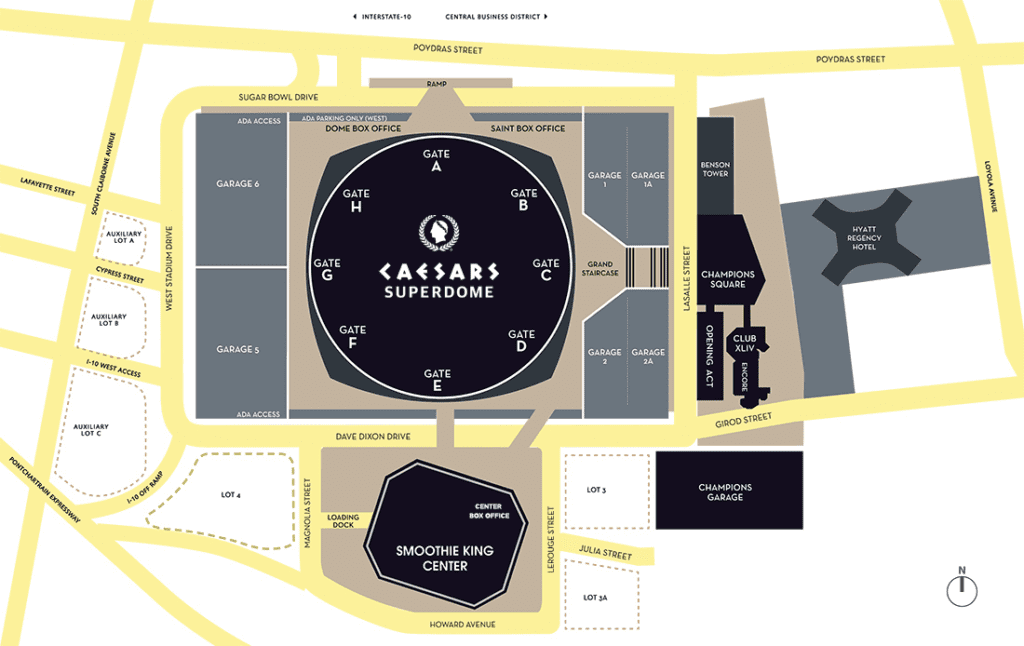 Smoothie King Center Official Parking Map