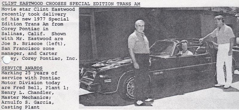 Trans Am (Pontiac) Clint Eastwood