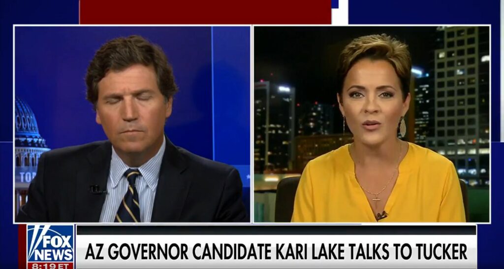 What did Kari said Kari Lake's Interview on Fox News Tucker Carlson Show?