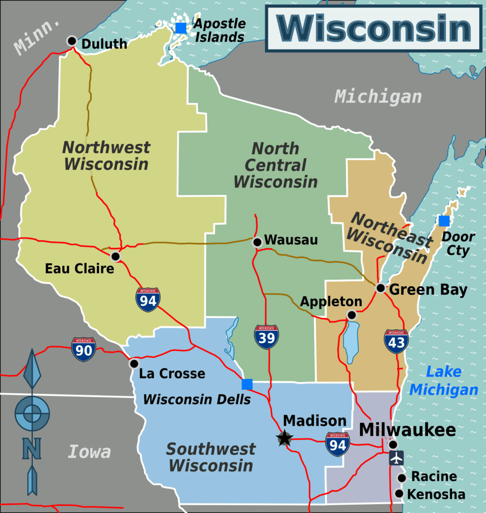wisconsin travel advisory map