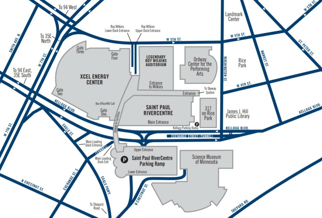 Xcel Energy Center Official Parking Map