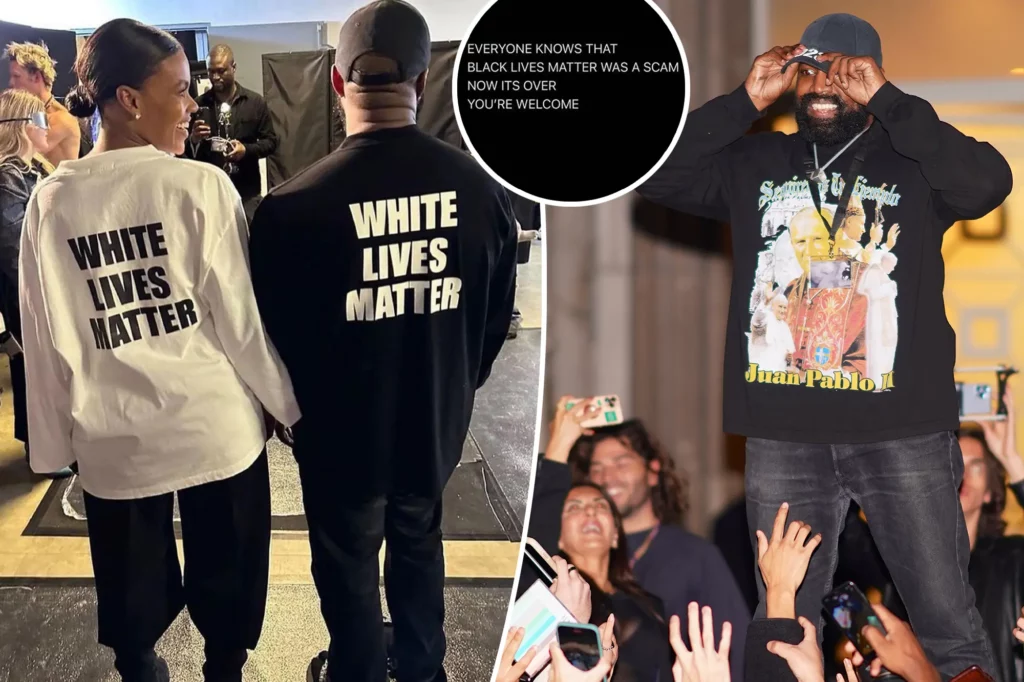 Kanye West and Candace Owens wearing White Lives Matter T-Shirts