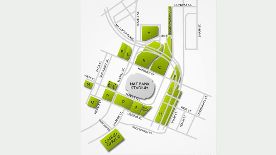 M&T Bank Stadium Official Parking Map