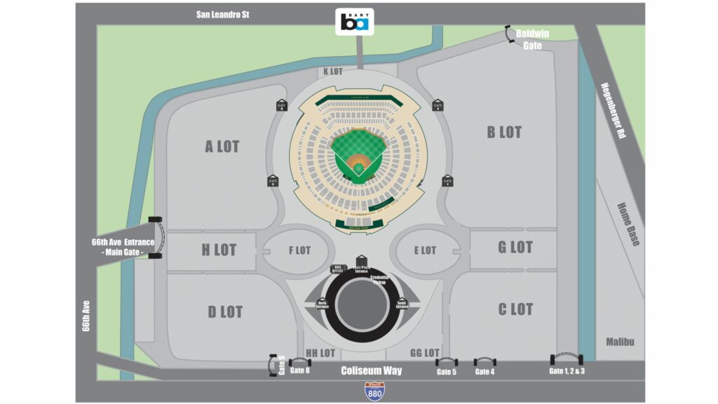 Oakland Arena Official Parking Map