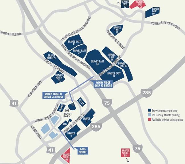 Truist Park Concert Parking Map