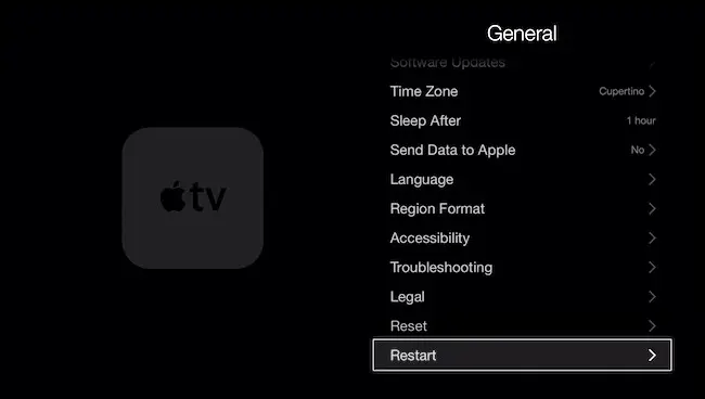 Perform a hard reset on your Apple TV
