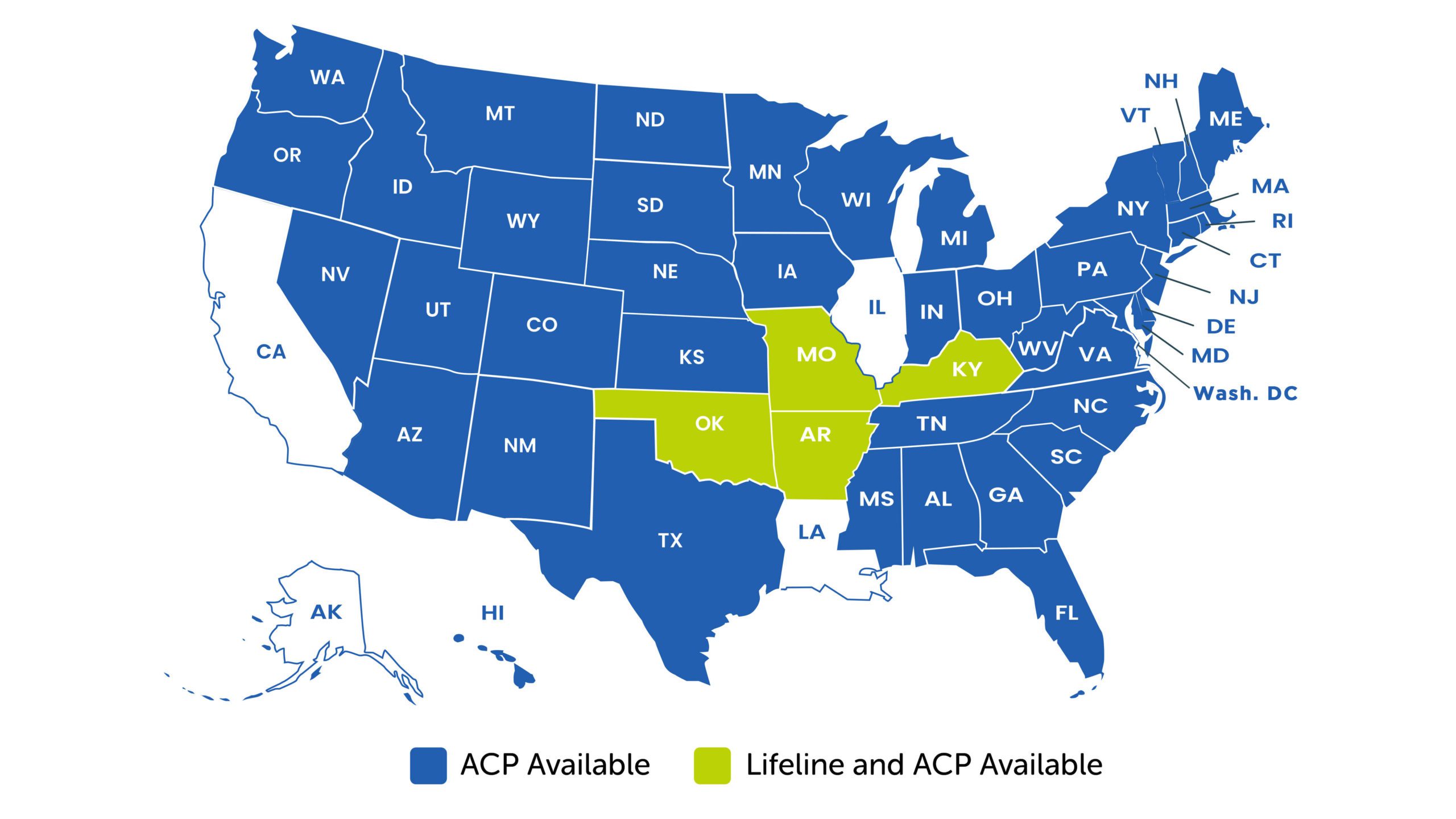 In Which States Is Easy Wireless ACP Offered?