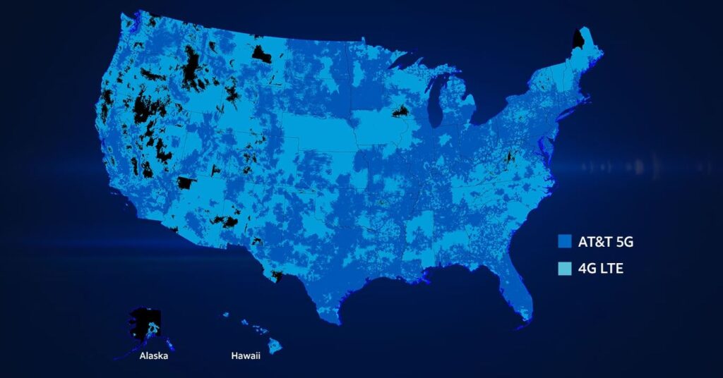 AT&T 5G Coverage Map with Straight Talk