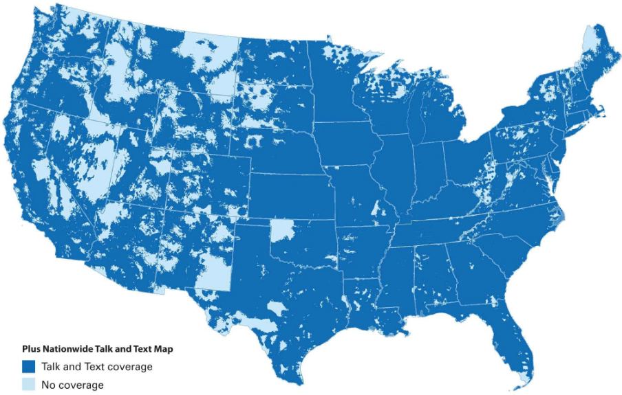 AT&T's 4G LTE Coverage Map with Straight Talk