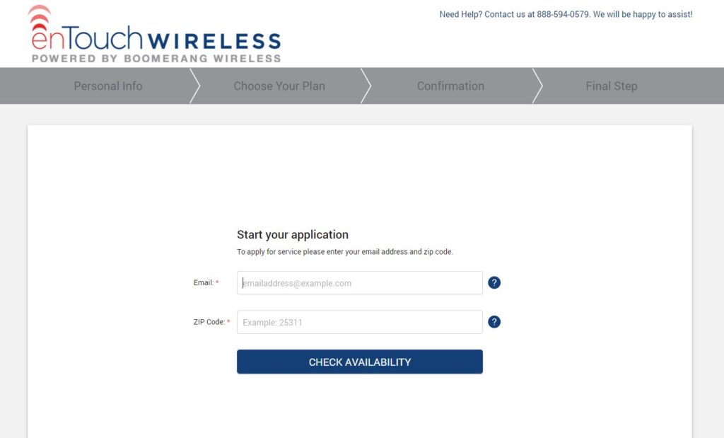 Check Availability for enTouch WIreless free Government phone