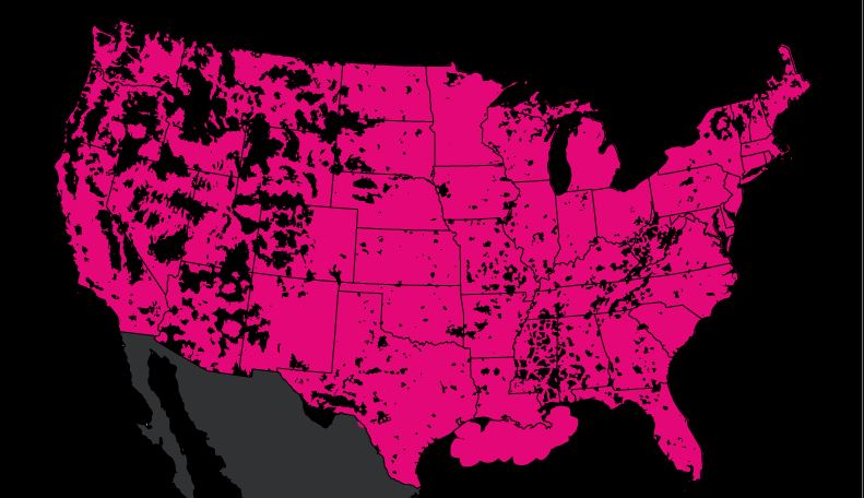 T Mobile 4G LTE Coverage Map With Straight Talk 