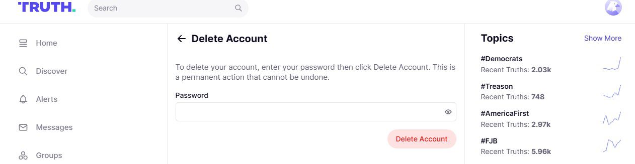 Enter Password and Delete