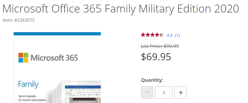 Offer Details – What's included in the Microsoft Military Discount