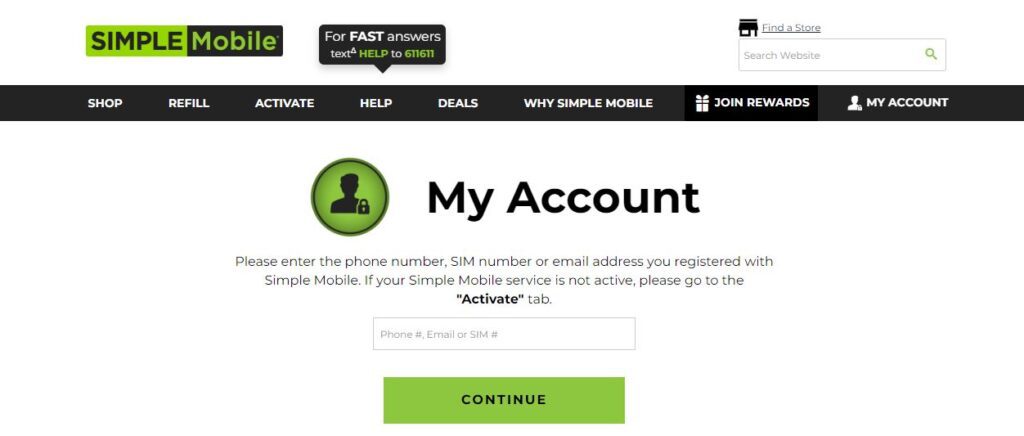 Sign in with just your 10-digit phone number to make your Simple Mobile bill payment