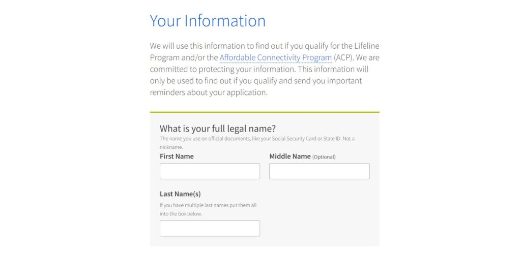 Lifeline Application Form