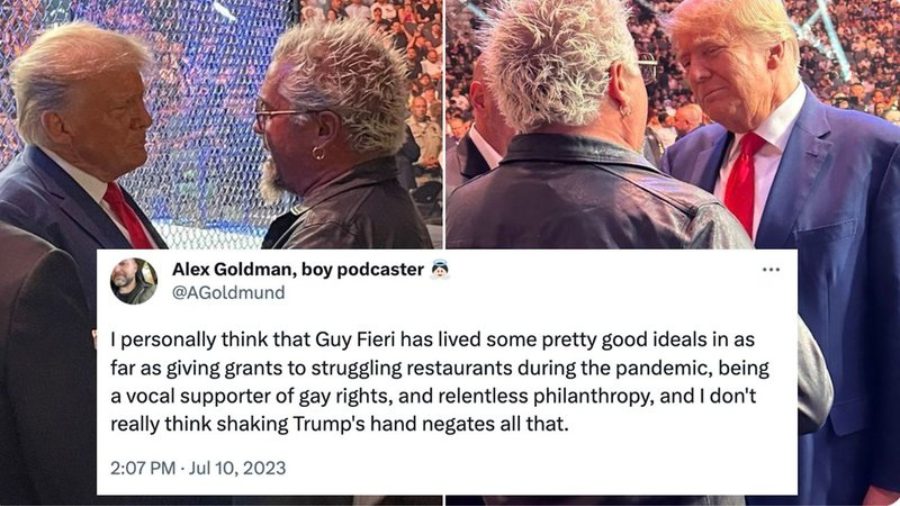 Donald Trump Hang Out With Guy Fieri and Mel Gibson at UFC in Las Vegas
