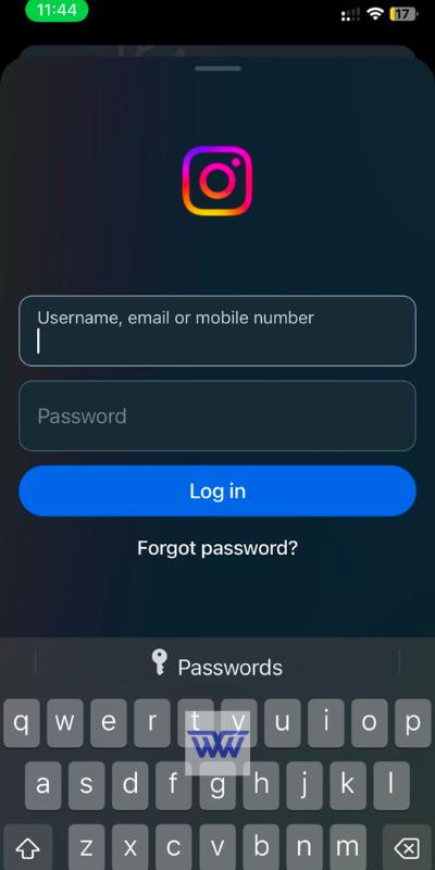 Threads instagram app login page