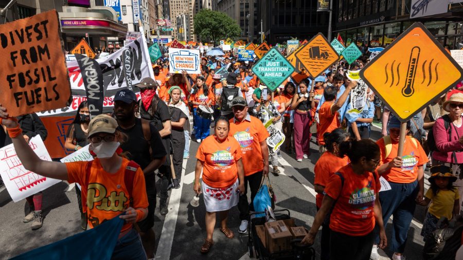 AOC joins climate rally in NYC