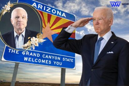 Joe Biden lands in Phoenix, will honor John McCain in Tempe