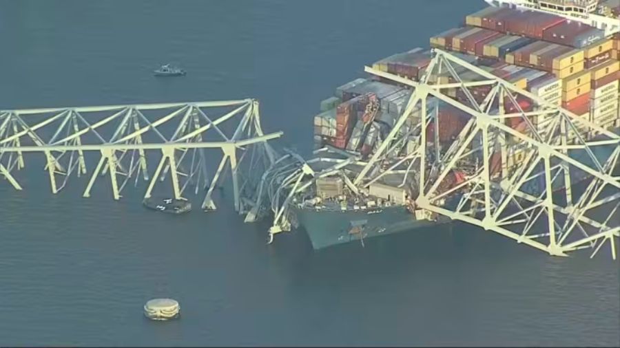 Six People Missing After Cargo Ship Crash into Baltimore Bridge