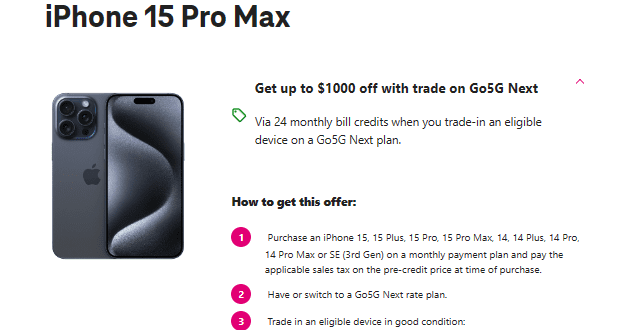 T-Mobile iPhone 15 Deal