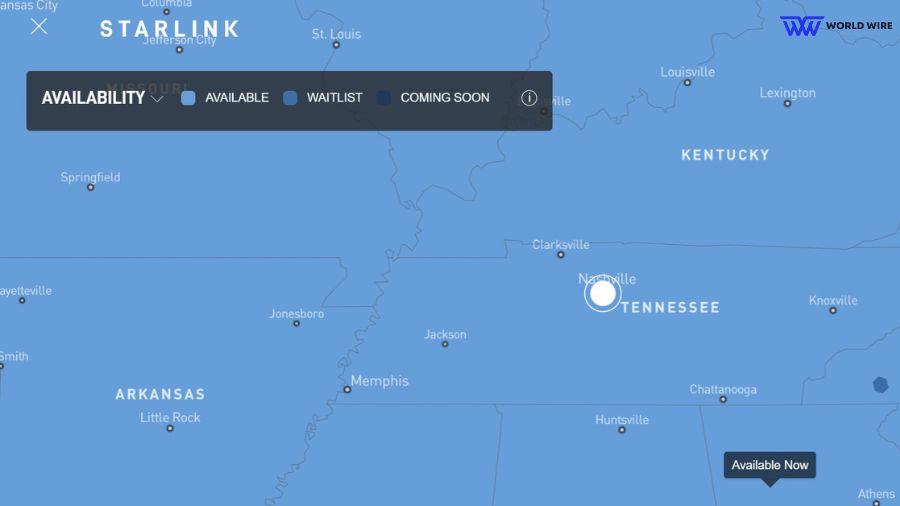 Starlink Internet Tennessee Coverage Map